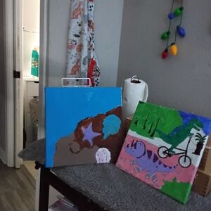 Abstract Art Canvas Set - Blue and Brown